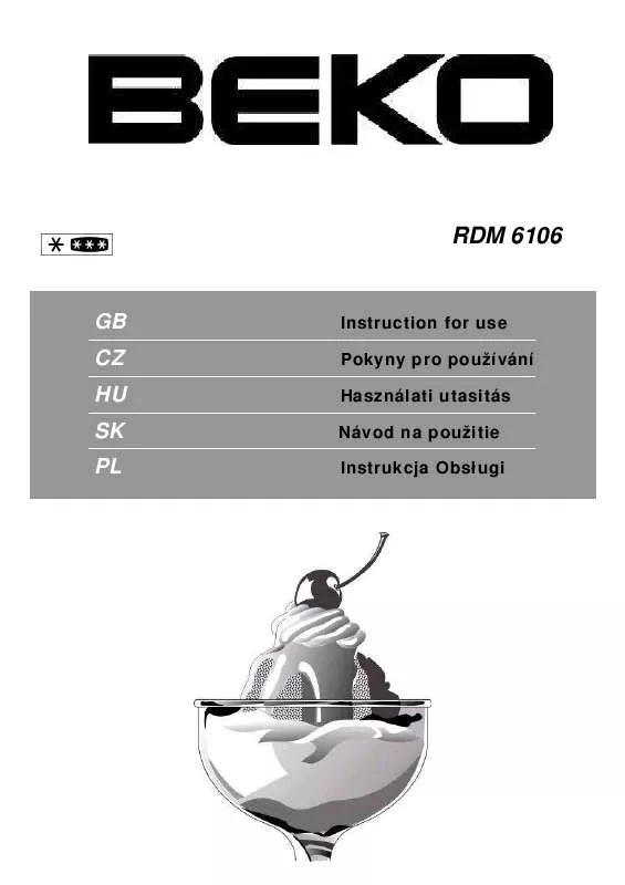 Mode d'emploi BEKO RDM 6106