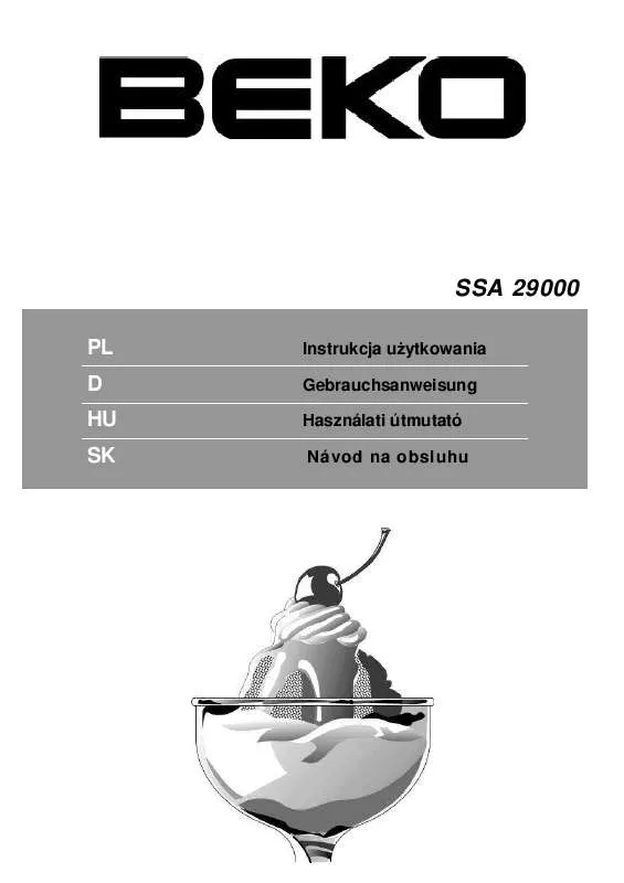 Mode d'emploi BEKO SSA 29000