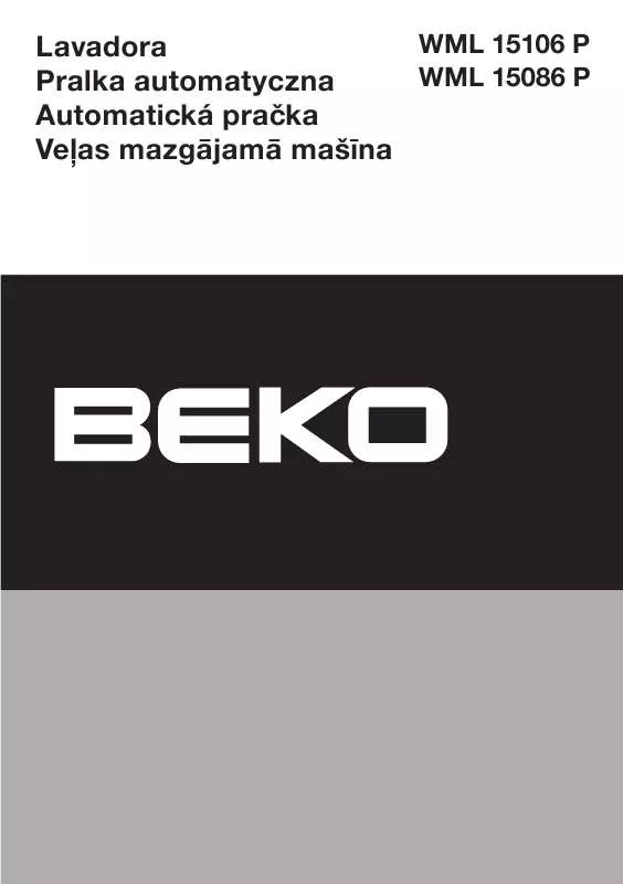 Mode d'emploi BEKO WML 15086 P