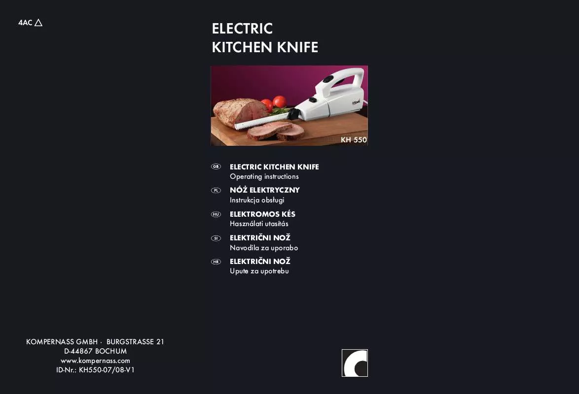 Mode d'emploi BIFINETT KH 550 ELECTRIC KITCHEN KNIFE