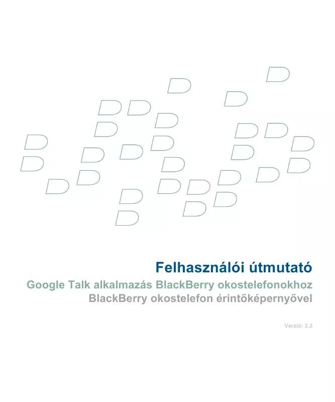 Mode d'emploi BLACKBERRY GOOGLE TALK FOR SMARTPHONES