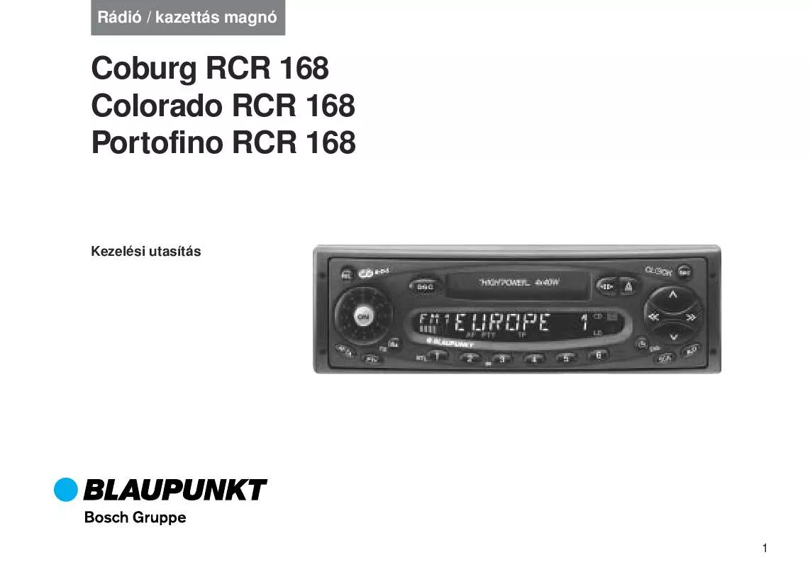 Mode d'emploi BLAUPUNKT COBURG RCR 168