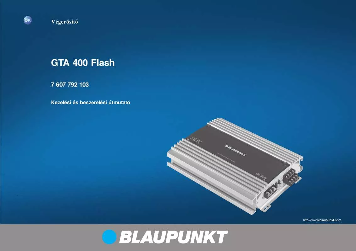 Mode d'emploi BLAUPUNKT GTA 400 FLASH