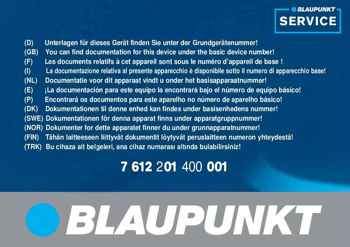 Mode d'emploi BLAUPUNKT LUCCA MP3 DEUTSCHLAND