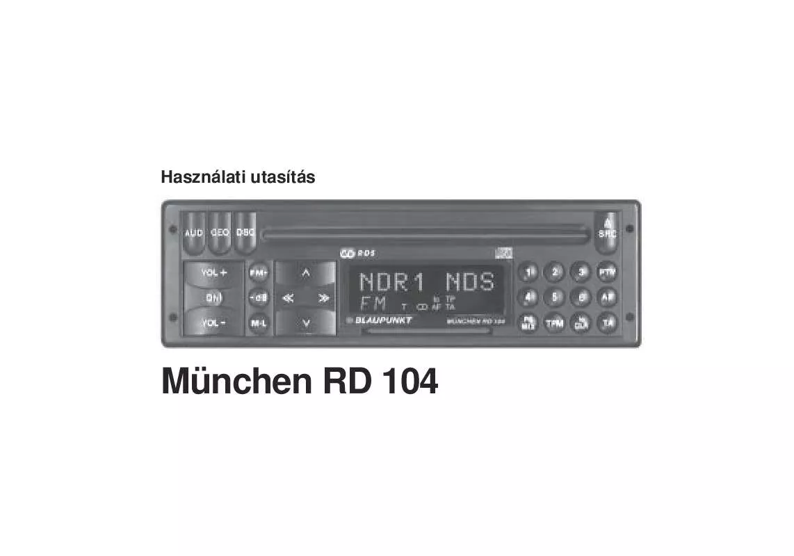 Mode d'emploi BLAUPUNKT MNCHEN RD 104