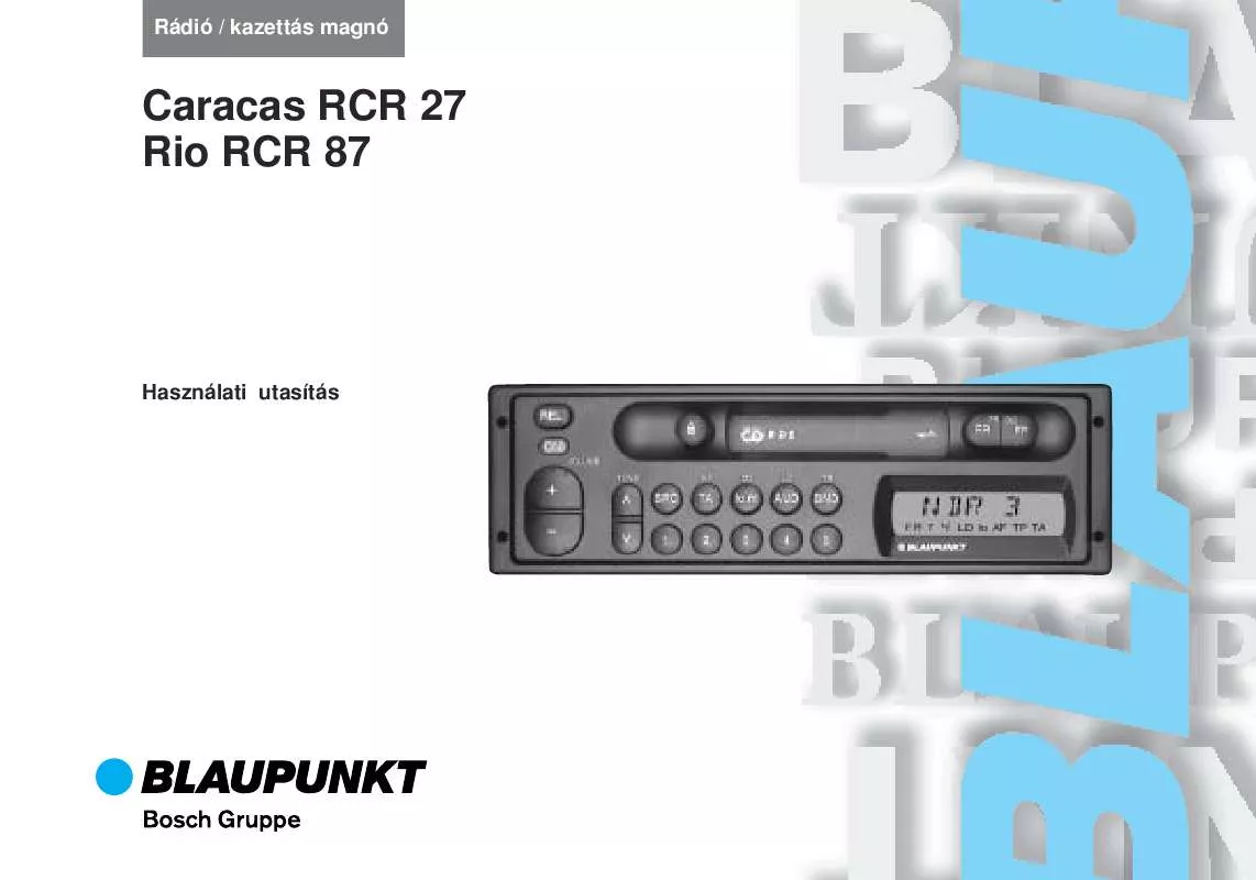 Mode d'emploi BLAUPUNKT RIO RCR 87