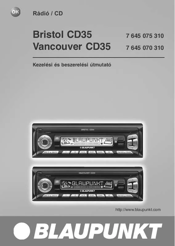 Mode d'emploi BLAUPUNKT VANCOUVER CD35