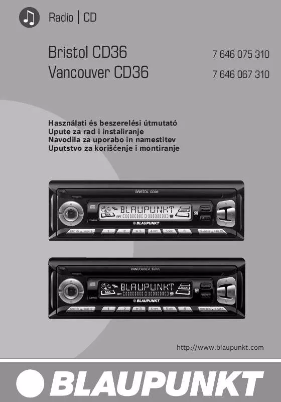 Mode d'emploi BLAUPUNKT VANCOUVER CD36