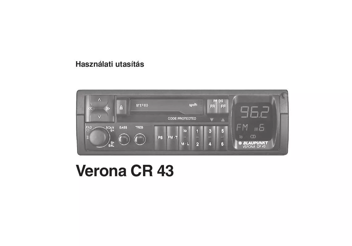 Mode d'emploi BLAUPUNKT VERONA CR 43