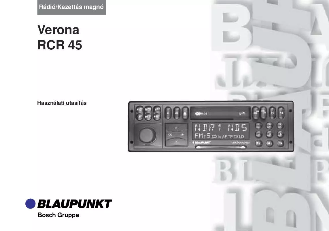 Mode d'emploi BLAUPUNKT VERONA RCR 45