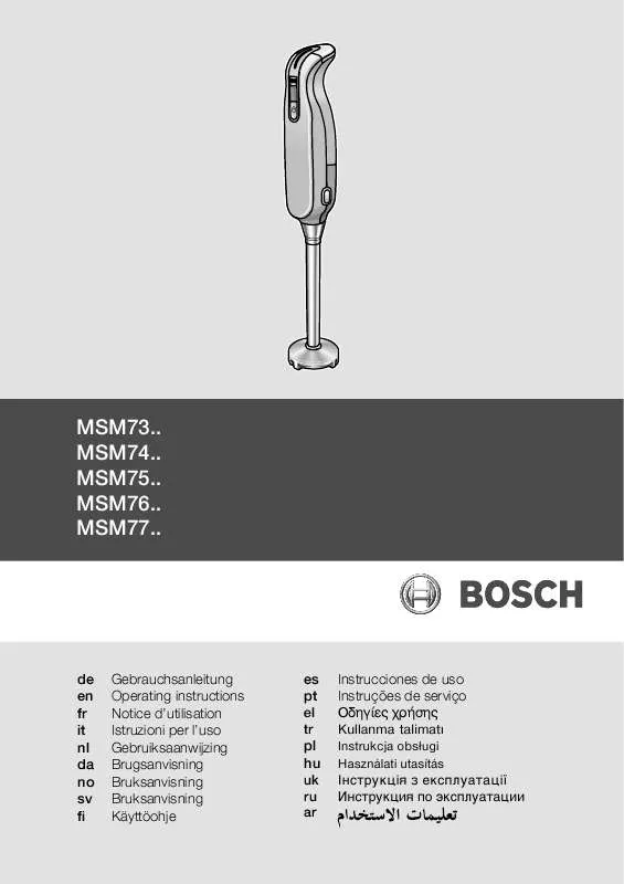 Mode d'emploi BOSCH MSM76PRO/01