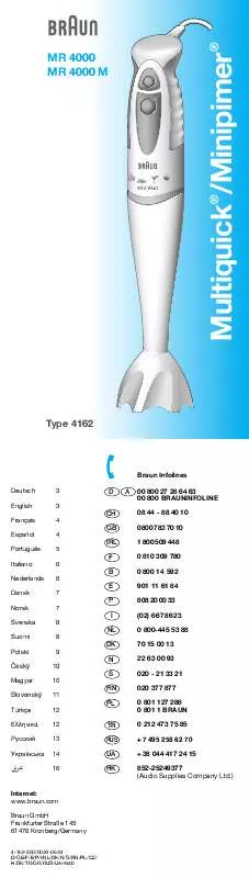 Mode d'emploi BRAUN MR4000 M