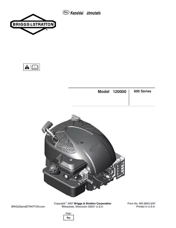 Mode d'emploi BRIGGS & STRATTON 120T00