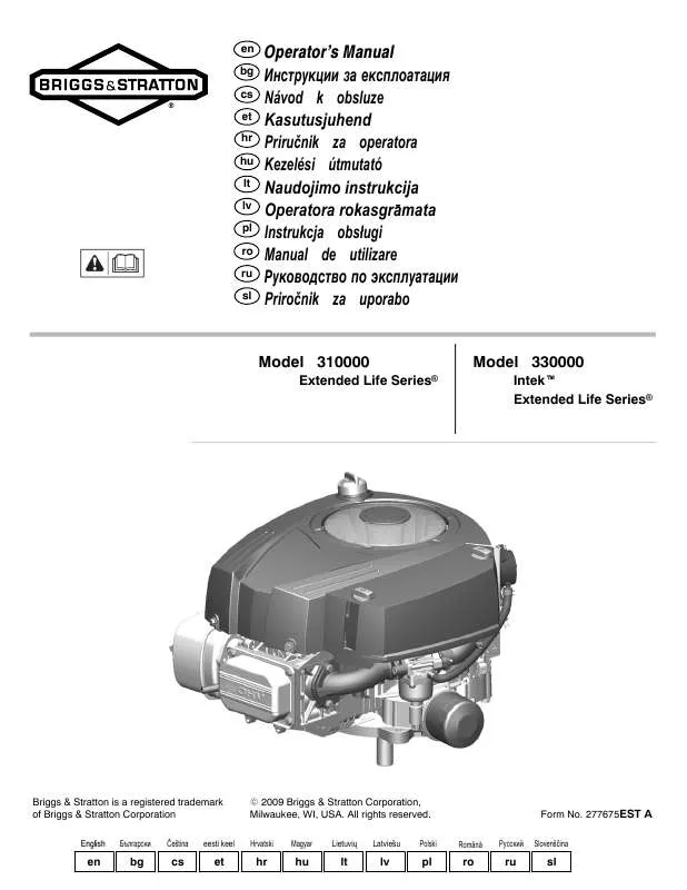 Mode d'emploi BRIGGS & STRATTON 330000