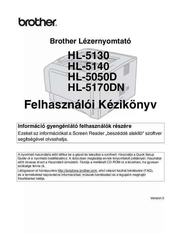 Mode d'emploi BROTHER HL-5130