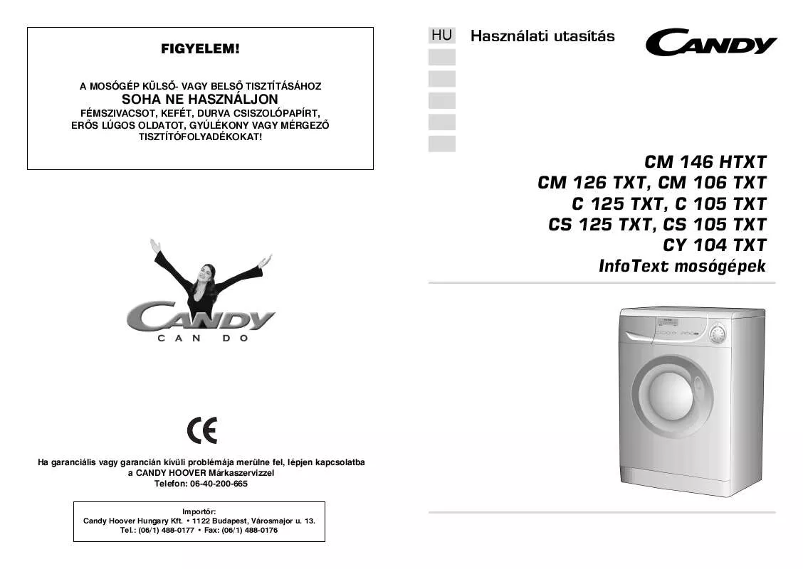 Mode d'emploi CANDY C 125 TXT