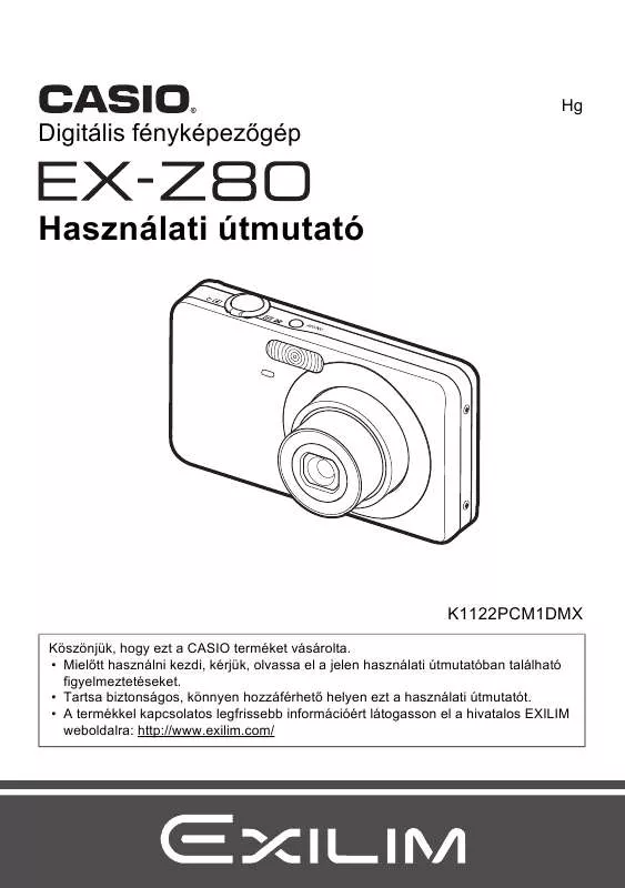 Mode d'emploi CASIO EXILIM-Z80