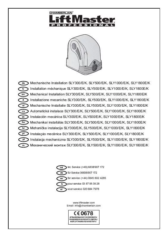 Mode d'emploi CHAMBERLAIN SLY1800