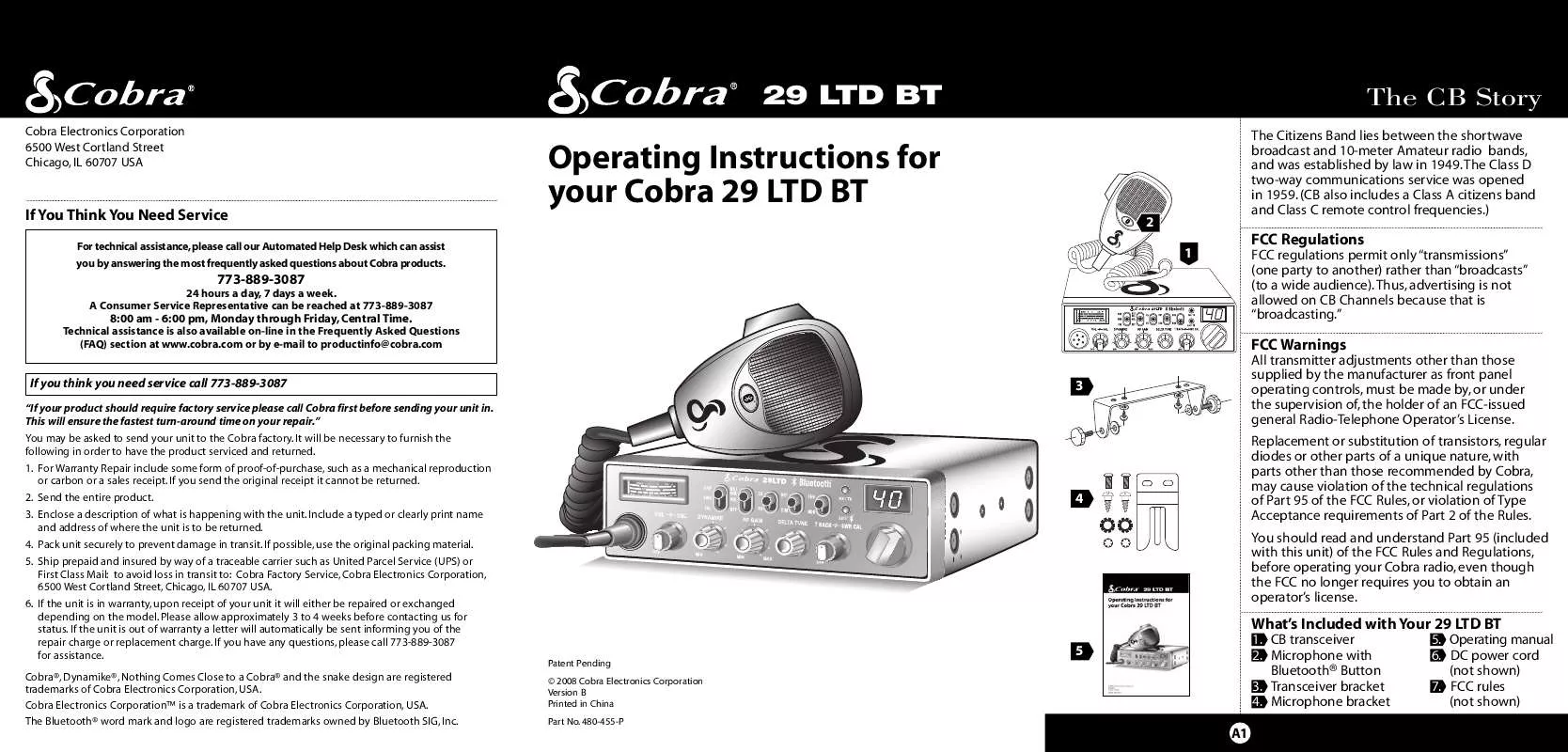 Mode d'emploi COBRA 29 LTD BT