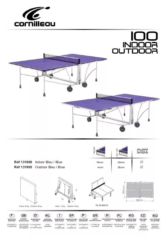 Mode d'emploi CORNILLEAU SPORT 100 INDOOR