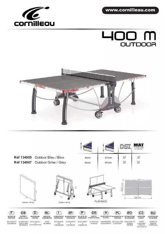 Mode d'emploi CORNILLEAU SPORT 400 OUTDOOR