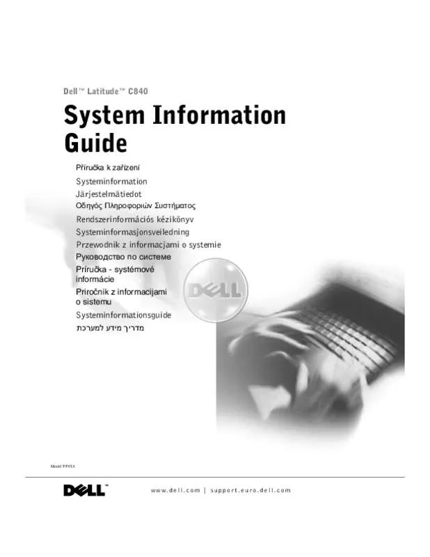 Mode d'emploi DELL LATITUDE C840