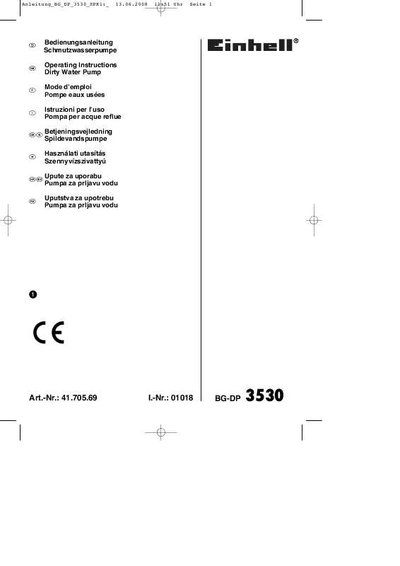 Mode d'emploi EINHELL BG-DP 3530