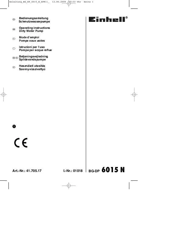 Mode d'emploi EINHELL BG-DP 6015 N