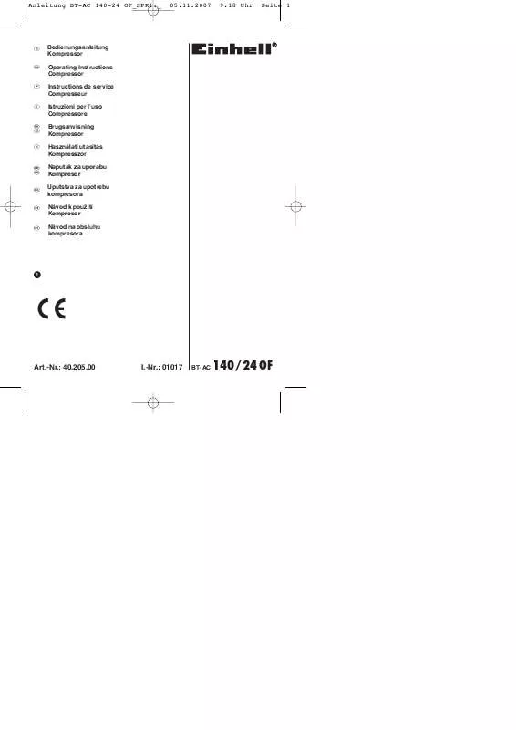 Mode d'emploi EINHELL BT-AC 140-24 OF