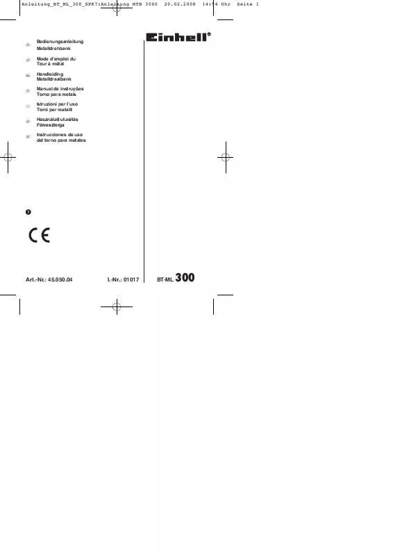 Mode d'emploi EINHELL BT-ML300