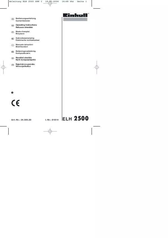 Mode d'emploi EINHELL ELH 2500