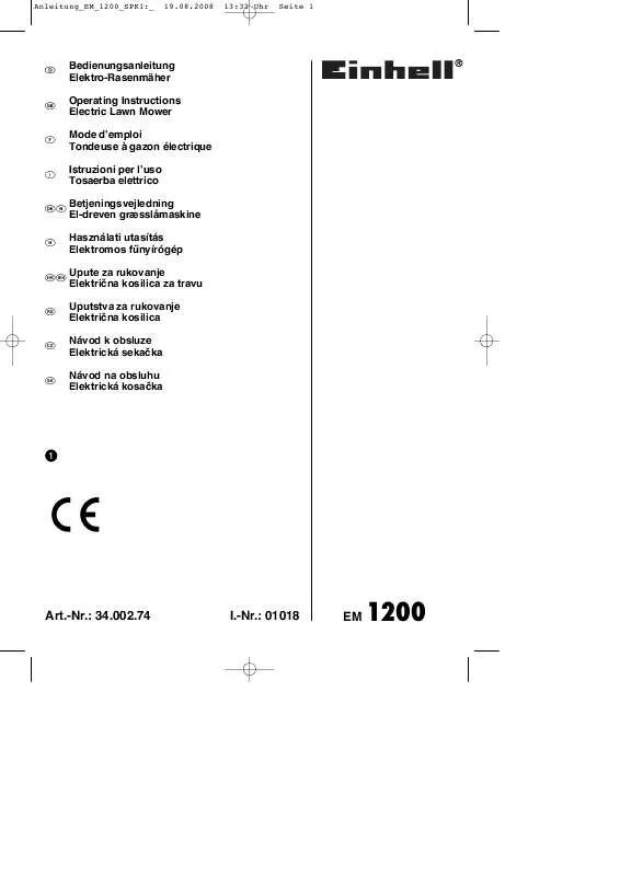 Mode d'emploi EINHELL EM 1200