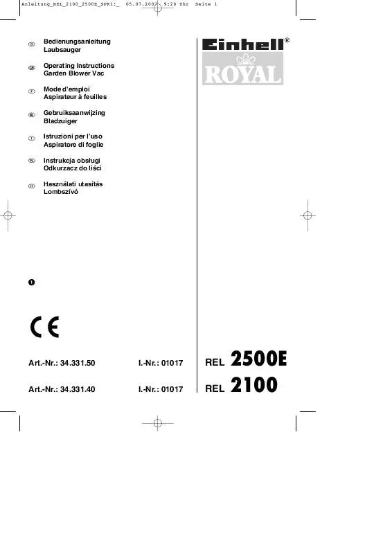 Mode d'emploi EINHELL REL 2100