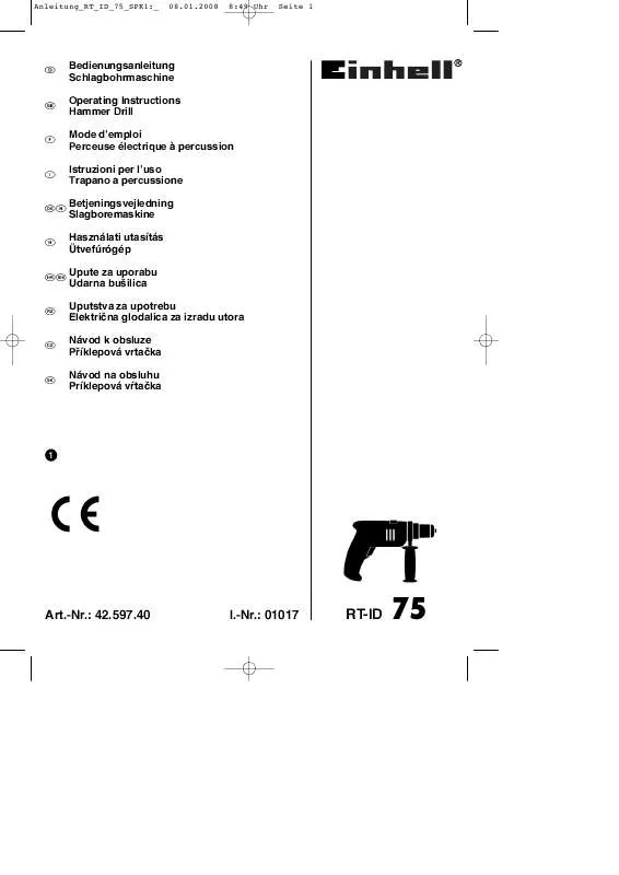 Mode d'emploi EINHELL RT-ID 75