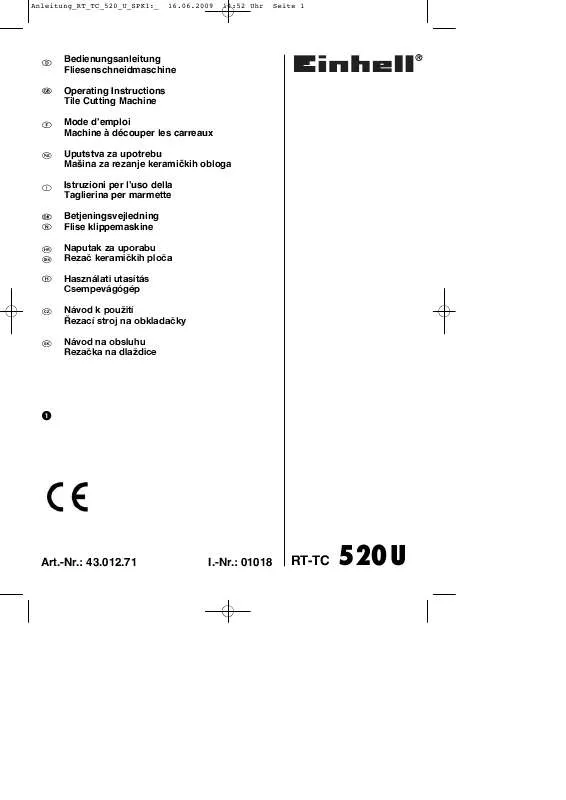 Mode d'emploi EINHELL RT-TC 520 U