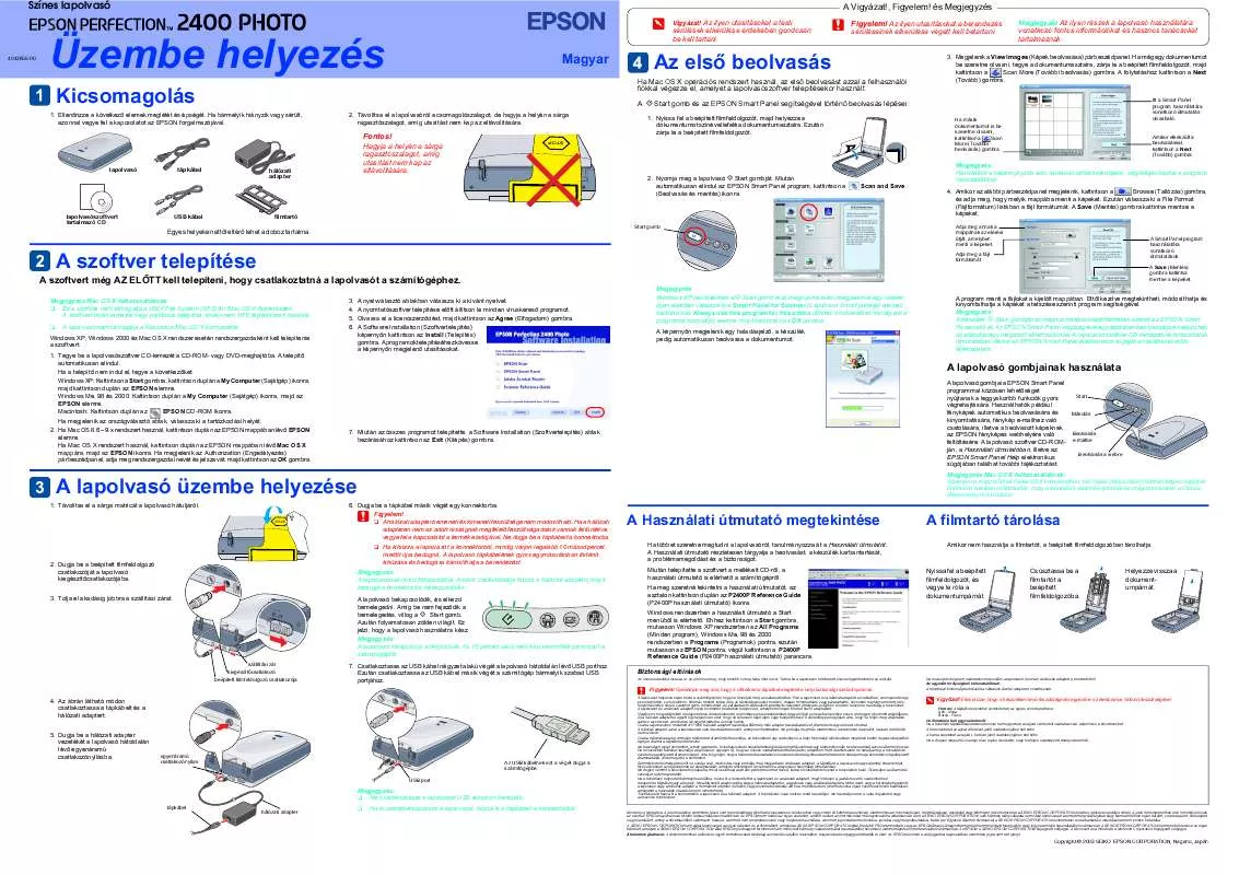 Mode d'emploi EPSON PERFECTION 2400