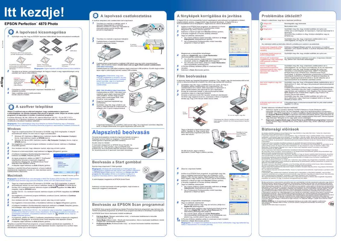 Mode d'emploi EPSON PERFECTION 4870