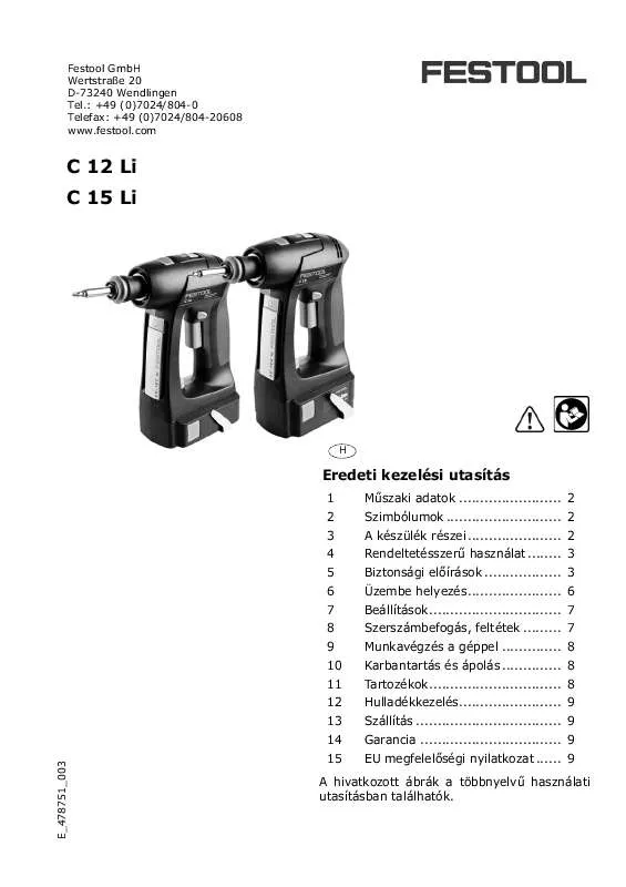 Mode d'emploi FESTOOL C 12 LI