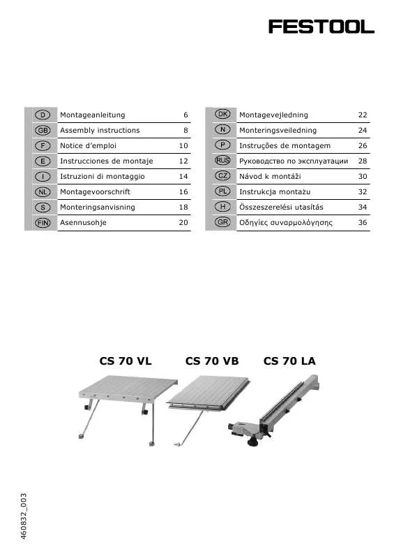 Mode d'emploi FESTOOL CS 70 LA