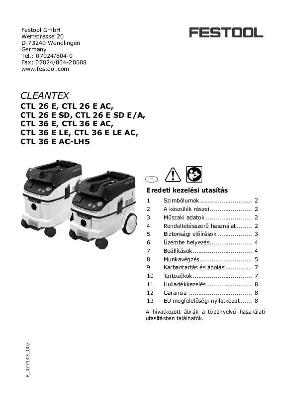 Mode d'emploi FESTOOL CTL 26 E AC