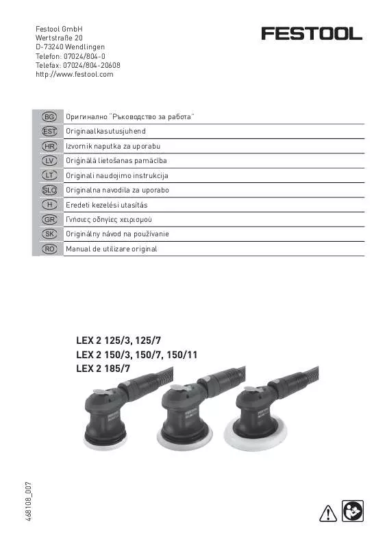 Mode d'emploi FESTOOL LEX 2 150-11