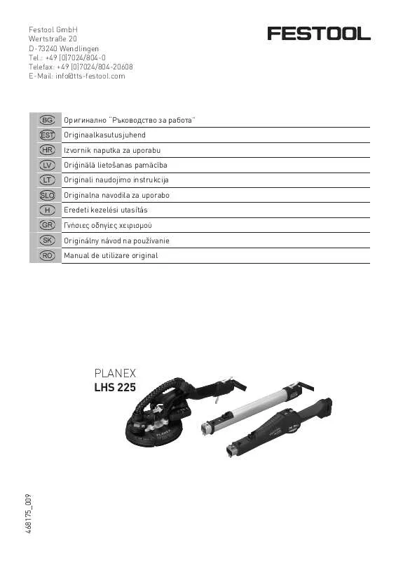 Mode d'emploi FESTOOL LHS 225