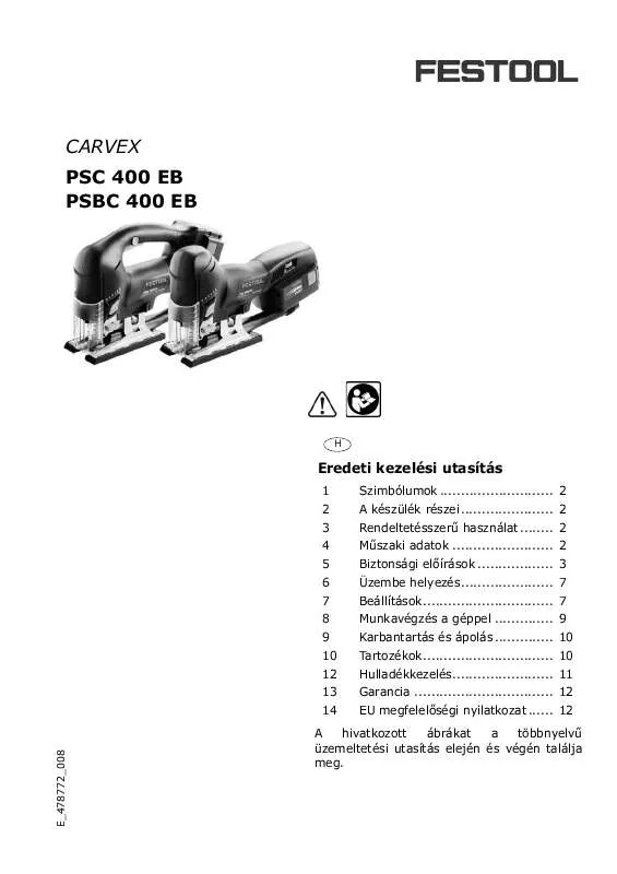 Mode d'emploi FESTOOL PSBC 400 EB