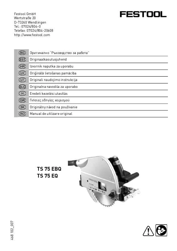 Mode d'emploi FESTOOL TS 75 EQ