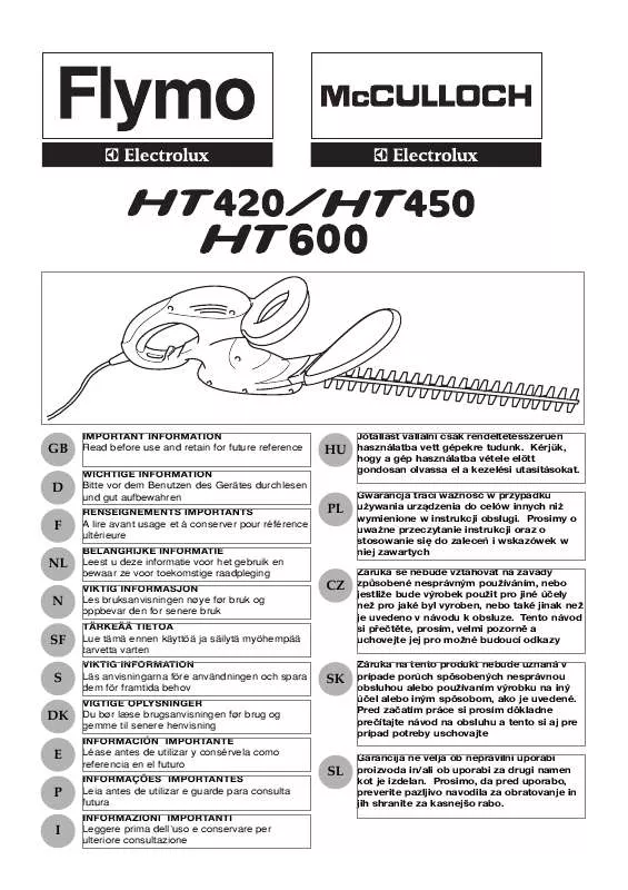 Mode d'emploi FLYMO HT450