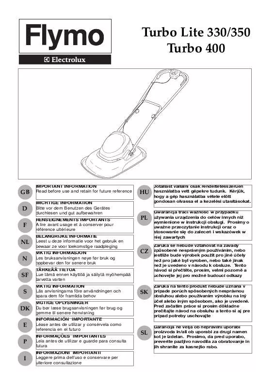 Mode d'emploi FLYMO TURBO LITE 330