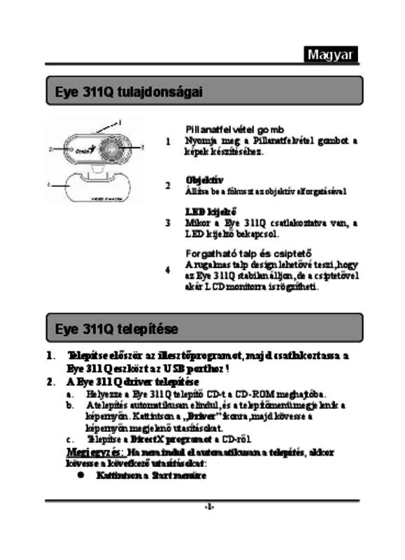 Mode d'emploi GENIUS EYE 311Q