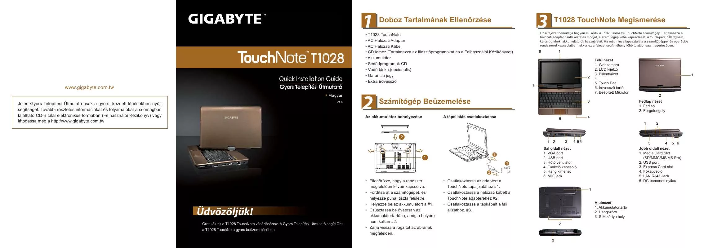 Mode d'emploi GIGABYTE T1028C