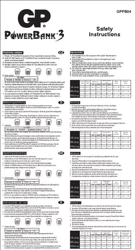 Mode d'emploi GP BATTERIES POWERBANK 3