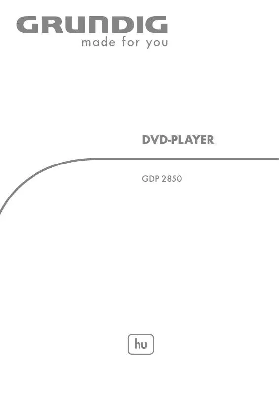 Mode d'emploi GRUNDIG GDP 2850